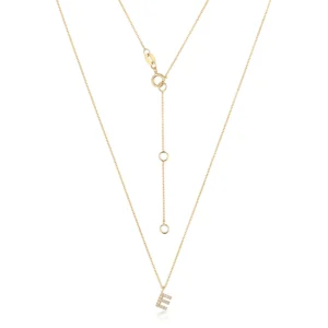 18ct Yellow Gold Diamond Letter EInitial Pendant