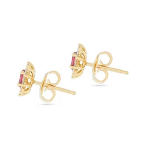 18ct Yellow GoldRubyand Diamond StudEarrings