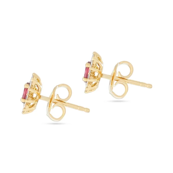 18ct Yellow GoldRubyand Diamond StudEarrings