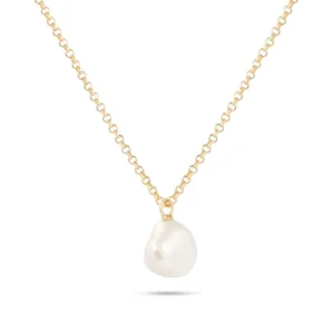 Vintage 9ct Yellow Gold Baroque Pearl Necklace