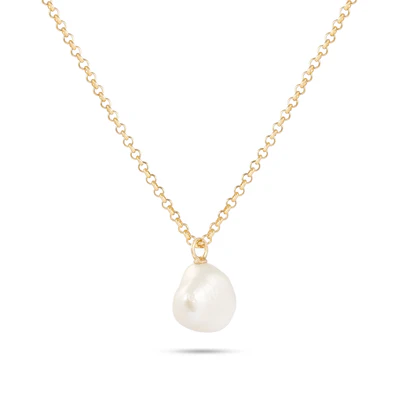 Vintage 9ct Yellow Gold Baroque Pearl Necklace